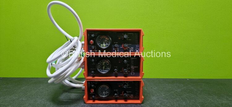 3 x Pneupac paraPAC 2D Ventilators with 3 x Hoses