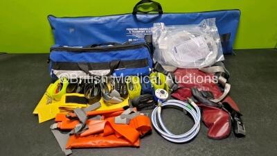 Job Lot Including 1 x Ambulance Bag, 1 x Entonox Hose, 1 x Ferno Pedi-Mate Infant Ambulance Straps in Bags, 2 x Pneupac Single Limb Circuit Tubes, 9 x Various Belts and Straps, 4 x Velcro Straps and Dynamed Pediatric Immobilization & Transport System in - 2