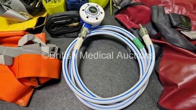 Job Lot Including 1 x Ambulance Bag, 1 x Entonox Hose, 1 x Ferno Pedi-Mate Infant Ambulance Straps in Bags, 2 x Pneupac Single Limb Circuit Tubes, 9 x Various Belts and Straps, 4 x Velcro Straps and Dynamed Pediatric Immobilization & Transport System in - 6