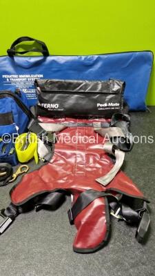 Job Lot Including 1 x Ambulance Bag, 1 x Entonox Hose, 1 x Ferno Pedi-Mate Infant Ambulance Straps in Bags, 2 x Pneupac Single Limb Circuit Tubes, 9 x Various Belts and Straps, 4 x Velcro Straps and Dynamed Pediatric Immobilization & Transport System in - 8