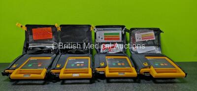 Job Lot Including 3 x Medtronic Lifepak 500 Defibrillators (No Power - Suspected Flat Batteries) in Cases and 1 x Physio-Control Lifepak 500 Defibrillator In Case