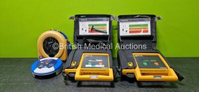 Job Lot Including 1 x HeartSine Sam 500P Samaritan PAD Defibrillator (Untested Due to No Battery) in Case and 2 x Lifepak 500 Biphasic Automated External Defibrillators in Cases