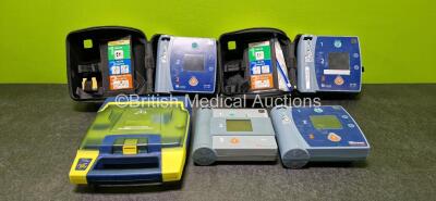 Job Lot Including 3 x Laerdal Heartstart FR2+ Defibrillators in 2 x Cases, 1 x Heartstream Semi Automated Defibrillator and 1 x Cardiac Science PowerHeart AED G3 Defibrillator