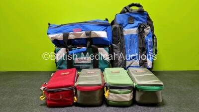 Job Lot Including 4 x Stat Packs Bags, 1 x Rescue And Medical Secondary Response Bag, 1 x Sabre Medical GCE Bag and 1 x Ambulance Bag (Damaged Zip)