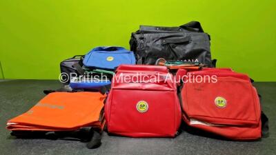 Job Lot Including 4 x Banana Bags, 10 x SP Services Bags, 4 x SP Services Extrication Bags, 10 x Unknown Pouches, 2 x Unknown Bags and 1 x Philips Heartstart Case