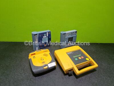 Job Lot Including Laerdal FR2+ Heartstart Defibrillator (Powers Up) 1 x Physio Control Lifepak CR Plus Defibrillator, 1 x Physio Control Lifepak 500 Defibrillator and 1 x Laerdal Heartstart FR Defibrillator (All No Power)