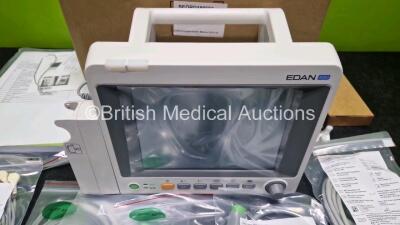 Edan iM50 Touch Screen Patient Monitor *Mfd 2020* (Like New in Box) Including ECG, SpO2, NIBP, IBP1, IBP2, T1, T2 and CO2 Options and 1 x iCARB CO2 Module with 1 x Rechargeable Li-ion Battery, 1 x ECG Lead, 1 x BP Hose, 1 x BP Cuff, 2 x IBP Pressure Trans - 2