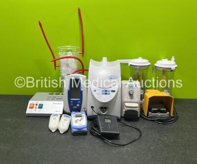 Mixed Lot Including 1 x Baxter Fibrinotherm Warming Unit, 1 x Welch Allyn Spot Vital Signs Monitor, 1 x Masimo Rad 5 Pulse Oximeter, 2 x Syner-Med Thermometers, 1 x NovaSure RFC2009-115 RF Controller with Cavity Integrity Assessment Model 09 with Footswit