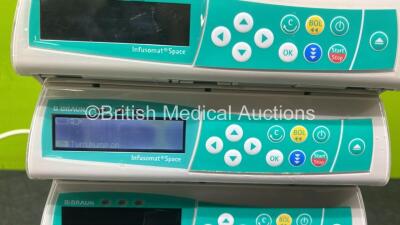 Job Lot Including 8 x B.Braun Infusomat Space Infusion Pumps (All Power Up) with 8 x Pole Clamps and 8 x Power Supplies (All Power Up) - 7