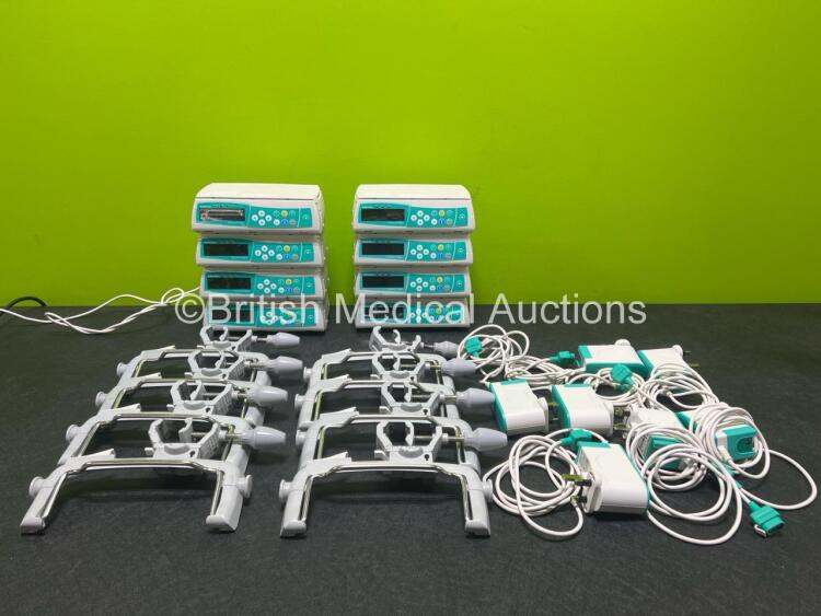 Job Lot Including 8 x B.Braun Infusomat Space Infusion Pumps (All Power Up) with 8 x Pole Clamps and 8 x Power Supplies (All Power Up)