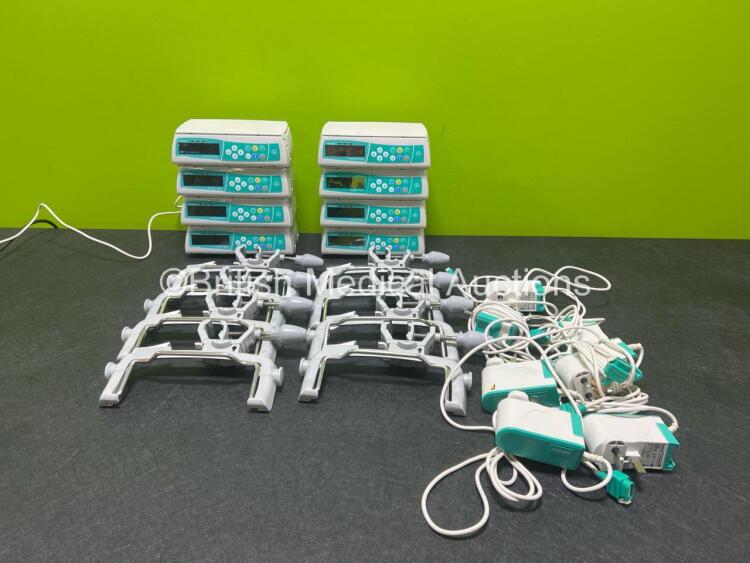 Job Lot Including 8 x B.Braun Infusomat Space Infusion Pumps (All Power Up) with 8 x Pole Clamps and 8 x Power Supplies (All Power Up)