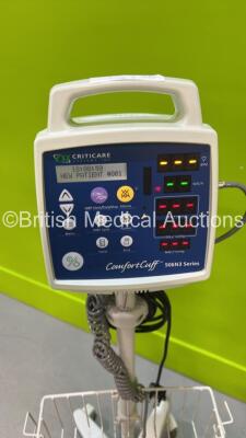 3 x CSI Criticare ComfortCuff 506N3 Series Vital Signs Monitors on Stands (All Power Up) *SN 312720507 / na* - 4