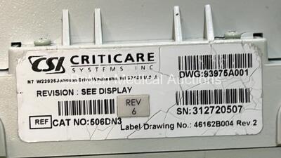 3 x CSI Criticare ComfortCuff 506N3 Series Vital Signs Monitors on Stands (All Power Up) *SN 312720507 / na* - 5