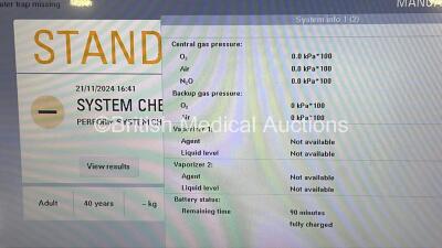 Maquet Flow-i Anaesthesia Machine System Version 4.9 Software Version 04.09.00 with Hoses (Powers Up) *S/N 2249* - 2