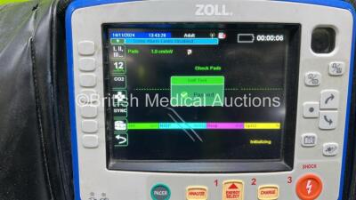 Zoll X Series Monitor/Defibrillator Application Version 02.34.05.00 Including Pacer, ECG, SPO2, NIBP, CO2 and Printer Options with 2 x Sure Power II Li-Ion Batteries (Powers Up and Passes Self Test, Scratches to Screen - See Photos) *AR16D018733* - 3