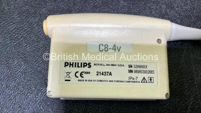 Philips C8-4v Transducer / Probe Ref 21437A *S/N 02WWXX* **A/N NA** In Box (Untested - Cable Has Small Cut in - See Pictures) - 3