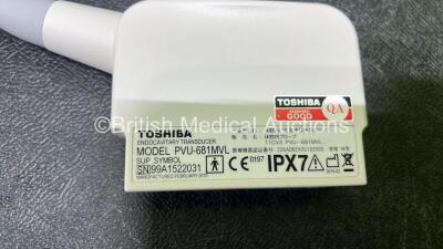 Toshiba PVU-681MVL Transducer / Probe **Mfd 02/2015** *S/N 99A1522031* **A/N 261781** In Box (Untested) - 3