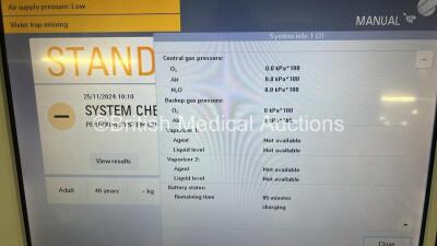 Maquet Flow-i Anaesthesia Machine System Version 4.9 Software Version 04.09.00 with Hoses (Powers Up) *S/N 2250* - 2