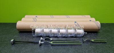 Mixed Lot including 3 x Steel Tuning Forks and Approx 36 x Therapy Equipment Pipeline Protectors