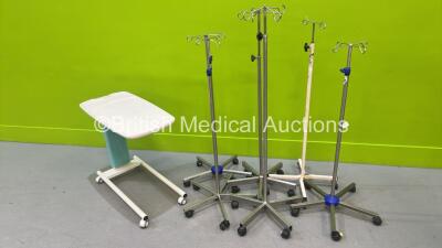 6 x Drip Stands and 1 x Bristol Maid Overbed Table