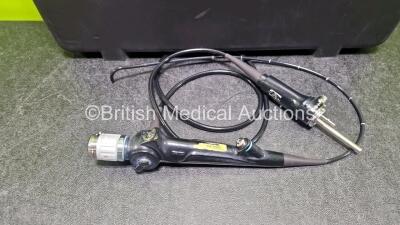 Olympus BF-P60 Bronchoscope in Case - Engineers Report : Optical System - 2 Broken Fibres , Angulation - No Fault Found, Insertion Tube - Badly Kinked, Light Transmission - No Fault Found, Channels - No Fault Found Leak Check - No Fault Found *SN - 2