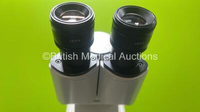 Leica DM4000 B Bench Binocular Microscope (Powers Up) with 2 x HC PLAN s 10x 22 M Eyepieces - 4