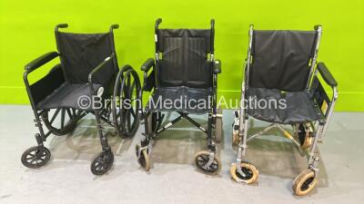 3 x Manual Wheelchairs (1 x Wheelchair with Damaged Wheels)