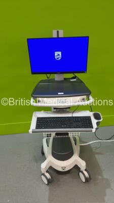 Spire Healthcare / Agile Powervar Mobile Workstation with Philips Monitor (Powers Up) *MC 67112*