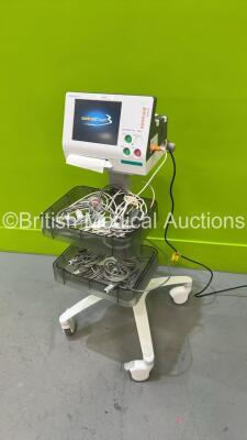 Sonicaid Team 3A Fetal Monitor *Mfd 2021* with 2 x Transducers (1 x US and 1 x Toco) 5 x Finger Triggers and MSpO2 Cable on Stand (Powers Up)