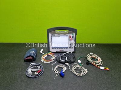 GS Corpuls3 Slim Defibrillator Ref : 04301 (Powers Up) with Corpuls Patient Box Ref : 04200 (Powers Up) with Pacer, Oximetry, ECG-D, ECG-M, CO2, CPR, NIBP and Printer Options with 4 and 6 Lead ECG Leads, CO2 Cable, CPR Sensor, Hose, SpO2 Cable, TG-121T Ca