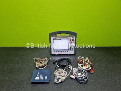 GS Corpuls3 Slim Defibrillator Ref : 04301 (Powers Up) with Corpuls Patient Box Ref : 04200 (Powers Up) with Pacer, Oximetry, ECG-D, ECG-M, CO2, CPR, NIBP and Printer Options with 4 and 6 Lead ECG Leads, CO2 Cable, Hose, SpO2 Cable, TG-121T Cable, 3 x Li