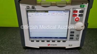 GS Corpuls3 Slim Defibrillator Ref : 04301 (Powers Up) with Corpuls Patient Box Ref : 04200 (Powers Up) with Pacer, Oximetry, ECG-D, ECG-M, CO2, CPR, NIBP and Printer Options with 4 and 6 Lead ECG Leads, CO2 Cable, Hose, SpO2 Cable, TG-121T Cable, 3 x Li - 6