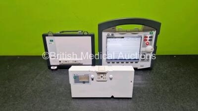 GS Corpuls3 Slim Defibrillator Ref : 04301 (Powers Up) with Corpuls Patient Box Ref : 04200 (Powers Up) with Pacer, Oximetry, ECG-D, ECG-M, CO2, CPR, NIBP and Printer Options with 4 and 6 Lead ECG Leads, CO2 Cable, Hose, SpO2 Cable, TG-121T Cable, 3 x Li - 7