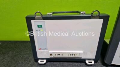 GS Corpuls3 Slim Defibrillator Ref : 04301 (Powers Up) with Corpuls Patient Box Ref : 04200 (Powers Up) with Pacer, Oximetry, ECG-D, ECG-M, CO2, CPR, NIBP and Printer Options with 4 and 6 Lead ECG Leads, CO2 Cable, Hose, SpO2 Cable, TG-121T Cable, 3 x Li - 9