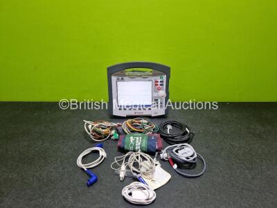 GS Corpuls3 Slim Defibrillator Ref : 04301 (Powers Up) with Corpuls Patient Box Ref : 04200 (Powers Up) with Pacer, Oximetry, ECG-D, ECG-M, CO2, CPR, NIBP and Printer Options with 4 and 6 Lead ECG Leads, CO2 Cable, CPR Sensor, Hose, SpO2 Cable, TG-121T Ca