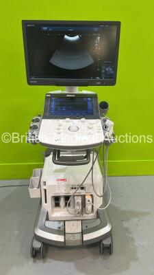 Toshiba Aplio i700 TUS-AI700 Flat Screen Ultrasound Scanner *S/N AEB16Y2022* **Mfd 2016** Software Version V2.3 with 2 x Transducers / Probes (PLT-1204BT *Mfd 2013* and PVI-475BT *Mfd 2023*) (Powers Up - Keyboard will Not Lock in Park)