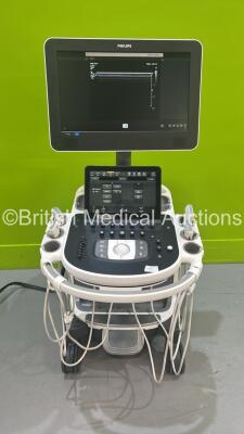 Philips Epiq 5 Elite Flat Screen Ultrasound Scanner Ref 989605408541 *S/N US719C1269* **Mfd 2019** Software Version 7.0.5 with 4 x Transducers / Probes (C9-2 / eL18-4 / L12-5 50 and C5-1) (Powers Up) *See PDF for PPM Report*