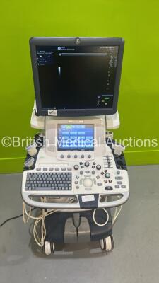 GE Logiq E9 Flat Screen Ultrasound Scanner Ref 5205000-7 *S/N 128058US5* **Mfd 05/2014** Software Version R4 Software Revision 3.0 with 3 x Transducers / Probes (ML6-15-D Ref 5199103 *Mfd 2021* / 9L-D Ref 5194432 *Mfd 2014* and C1-6-D Ref 5418916 *Mfd 02/