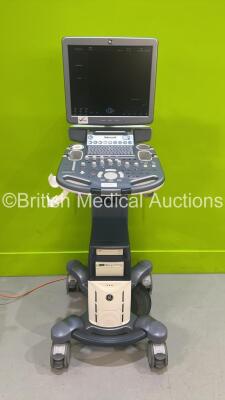 GE Voluson S6 Flat Screen Ultrasound Scanner Ref 5343689 *S/N 196280SU2* **Mfd 10/2012** Software Version 12.0.0 (12.0.2.132) with Sony UP-D897 Digital Graphic Printer (Powers Up)