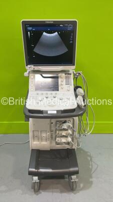 Toshiba Aplio 300 TUS-A300 Flat Screen Ultrasound Scanner *S/N WAB1592157* **Mfd 2015** Software Version AB_V6.80*R102 with 3 x Transducers / Probes (PVT-375BT *Mfd 2021* (Incompatible) / PVT-575MV *Mfd 2006* and PVT-674BT *Mfd 20019*) and Sony UP-D898MD 