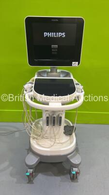 Philips Sparq Flat Screen Ultrasound Scanner Ref 989605394911 SVC HW B.0 *S/N USN1410613* **Mfd 2014** Software Version 1.0.3.429 with 3 x Transducers / Probes (C6-2 - Not Compatible / S4-2 and L12-4) (Powers Up)