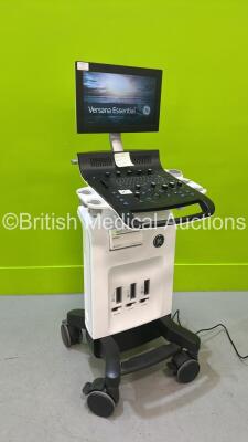 GE Versana Essential Flat Screen Ultrasound Scanner Part No 5771438-7 *S/N 6022264WX0* **Mfd 2018** Software Version R1.0.6 with Sony UP-D898DC Printer (Powers Up)