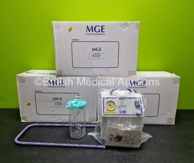 3 x MGE SAM 12 Medical Suction Units *All Mfd - 2022* (All Like New in Box)