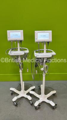 2 x Welch Allyn Connex Spot Monitors on Stands with Various Leads (Both Power Up) *100065012119 / 100041030718*