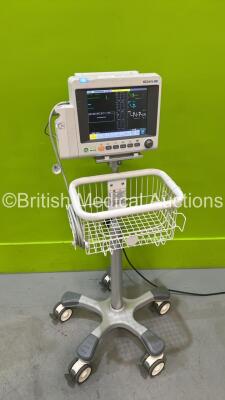 Edan iM50 Patient Monitor *Mfd 2020* on Stand with ECG, SPO2, CO2, IBP1, IBP2, T1 and T2 Options, iCARB CO2 Module and Various Leads (Powers Up - Some Missing Casing - See Photo) *360069-M20421150034*