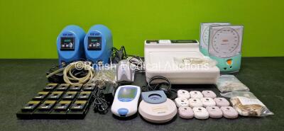 Mixed Lot Including 2 x Accoson Greenlight 300 BP Meters (1 x Cracked Casing- See Photo), 2 x Medivators Scope Buddy Endoscope Flushing Aids with 2 x Power Supplies, 12 x CardioCall ECG Event Recorders, 1 x Datalogic Gryphon Reader with 1 x Docking Statio