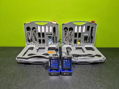 2 x Carefusion Micro Loop Spirometers *Mfd - 2013* (Both Power Up) in Case with Accessories and Power Supplies