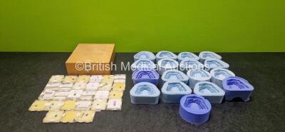 Job Lot Including 27 x Various Dental Fixtures in Case and 17 x Dental Moulds