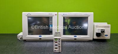 Job Lot Including 2 x Spacelabs Ultraview SL Patient Monitors Including Printer Option (1 x Powers Up, 1 x Draws Power, 1 x Missing Casing and 1 x Missing Handle - See Photo) with 1 x Power Supply, 1 x Spacelabs 91496 Module Including ECG, P1-2, SpO2, T1-