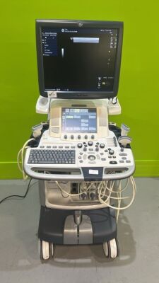 GE Logiq E9 Flat Screen Ultrasound Scanner Model 5205000-6 *S/N 106844US4* **Mfd 08/2011** Software Version R3.1.2 with 3 x Transducers / Probes (9L-D Ref 5194432 *Mfd 03/2013* / ML6-15-D Ref 5199103 *Mfd 01/2014* and C1-5-D Ref 5261135 *Mfd 07/2011*) (Po